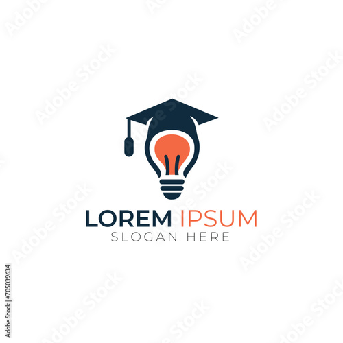 Light bulb shining symbolizes intelligence Academy merged with the graduate's Cap