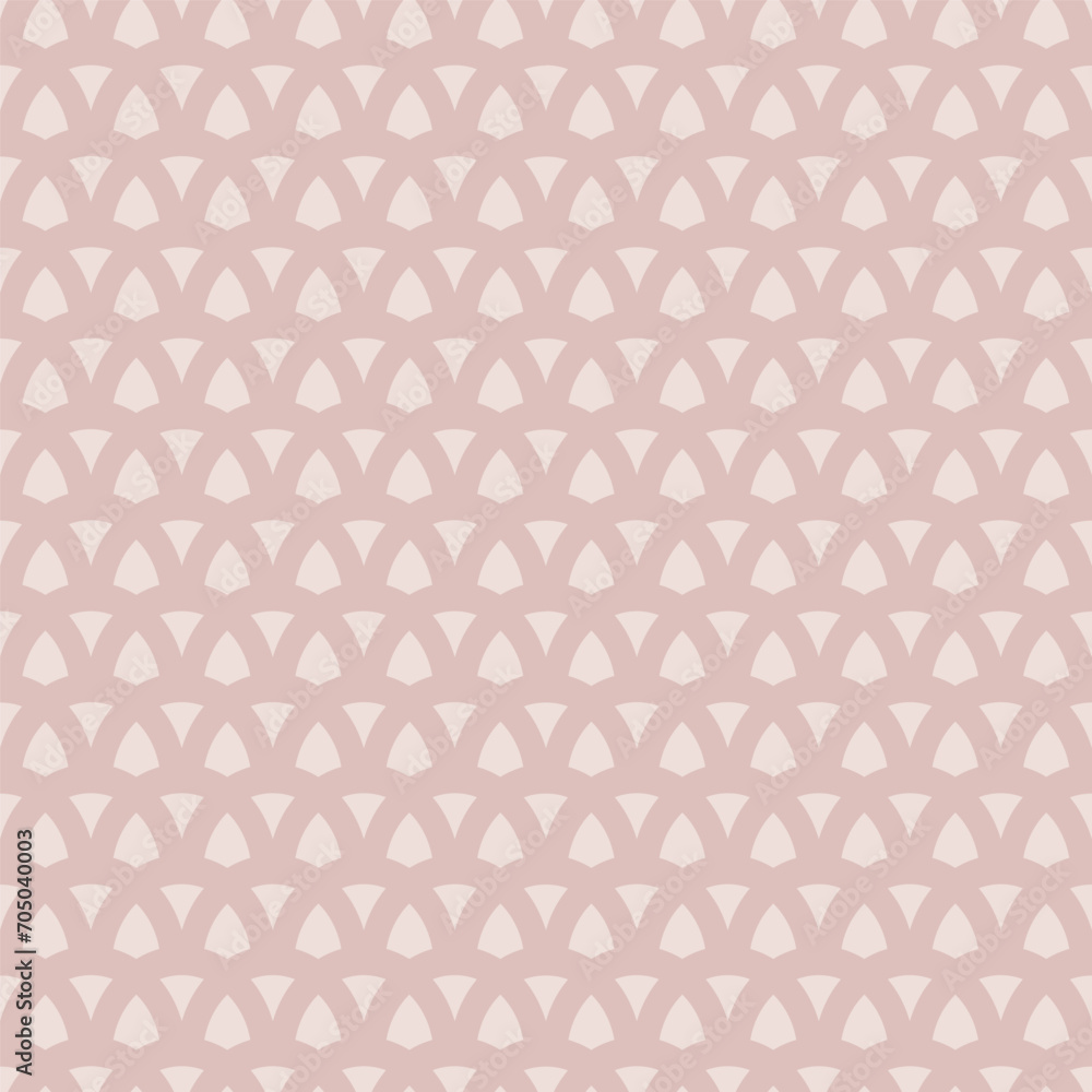 decor abstract geometric elements in horizontal rows. Isolated vector pink pastel seamless pattern on light pink background