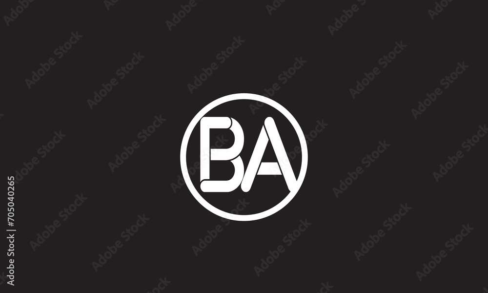 BA, AB, A, B Abstract Letters Logo Monogram BA, AB, A, B Abstract Letters Logo Monogram