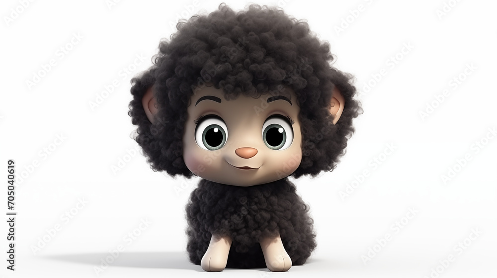3d cartoon little black sheep isolate in white background 3d cartoon little black sheep isolate in white background