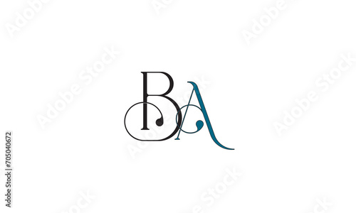 BA, AB, A, B Abstract Letters Logo Monogram 