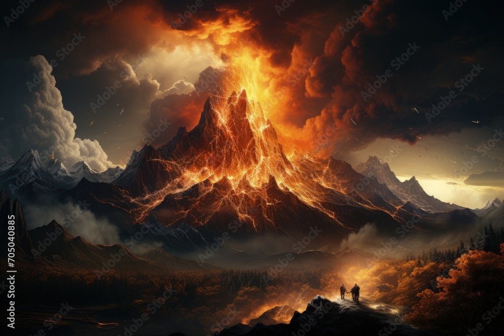 Erupting volcano leaves trail of destruction and ash
