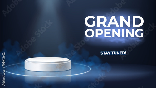 A Stage Illuminated for the Future. Lights, Camera, Mystery! A Spotlight Shines on the Next Big Thing! Get ready for the future with our sleek and modern Coming Soon design.