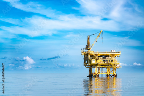 Offshore oil and gas wellhead remote platform which produced raw material for sent to onshore refinery, power generation and petrochemical industry.