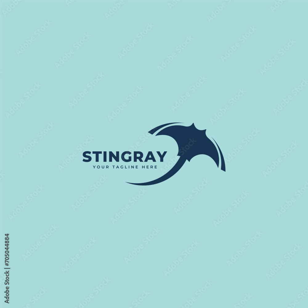 Fototapeta premium Stingray animal logo icon design template vector