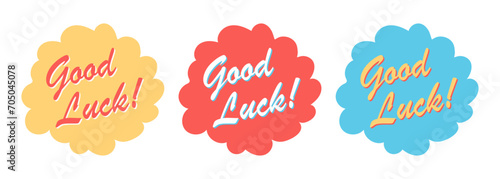 Good luck. Set of farewell cards. Vector lettering.