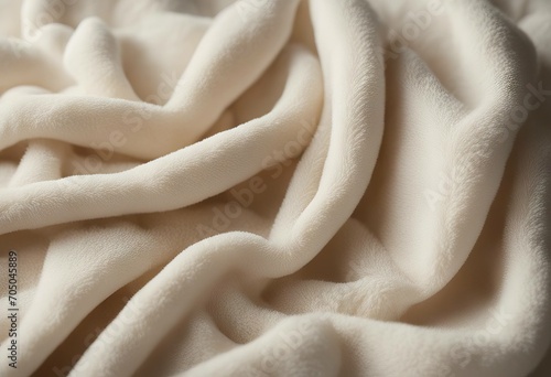 White delicate soft background of plush fabric Texture of beige soft fleecy blanket textile with twisted folds stock photoBlanket Textured Towel Backgrounds