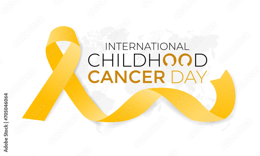 International Childhood Cancer day is observed every year on February 15. Health Awareness of children. Vector Illustration . - obrazy, fototapety, plakaty 