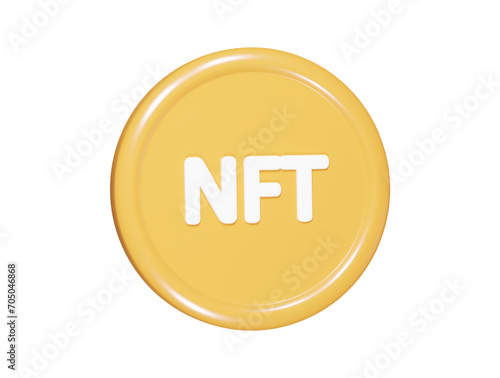 Nft icon 3d render illustration