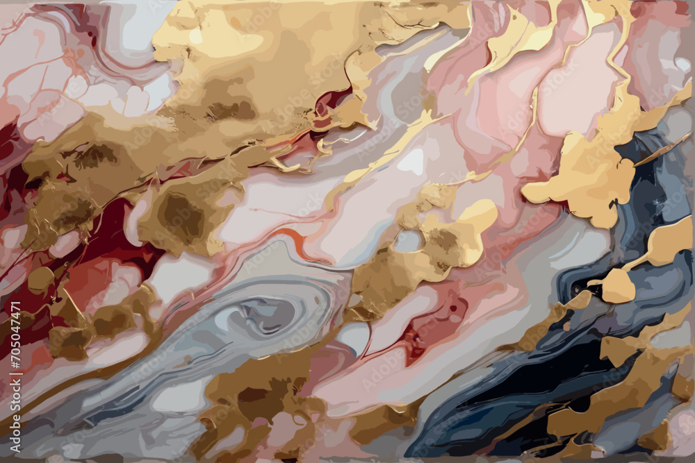 Red and gold marbling pattern. Golden marble liquid texture. Red and gold marbling pattern. Golden marble liquid texture.