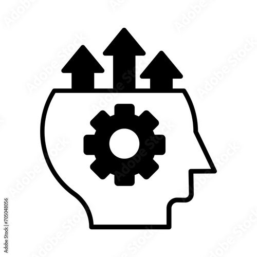 head with gear. Self Improvement icon