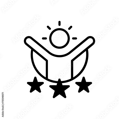 Self Confidence icon. black fill icon
