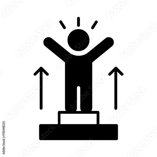 winner on podium