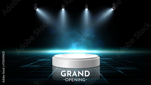 A Stage Illuminated for the Future. Lights, Camera, Mystery! A Spotlight Shines on the Next Big Thing! Get ready for the future with our sleek and modern Coming Soon design.