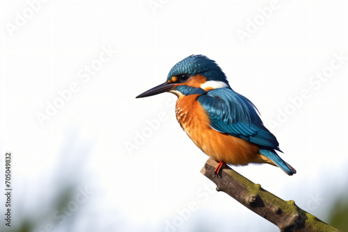 Male kingfisher perched on a tree branch