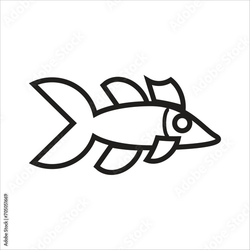 fish vector icon line template