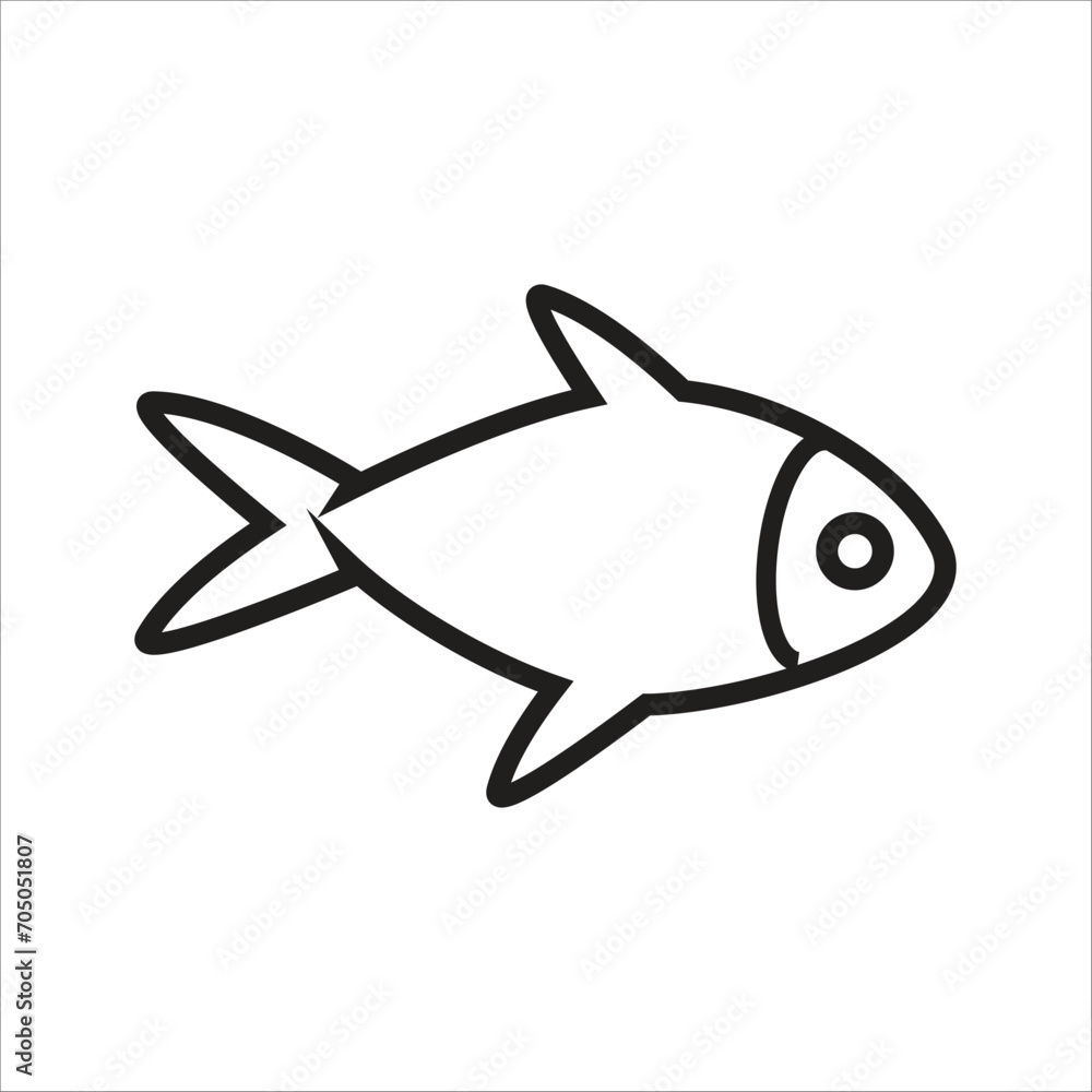 Fototapeta premium fish vector icon line template