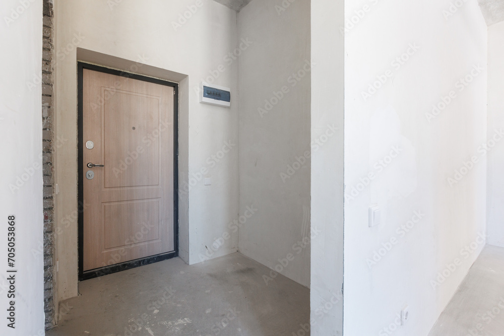 interior of the apartment without decoration in gray colors. rough finish interior of the apartment without decoration in gray colors. rough finish