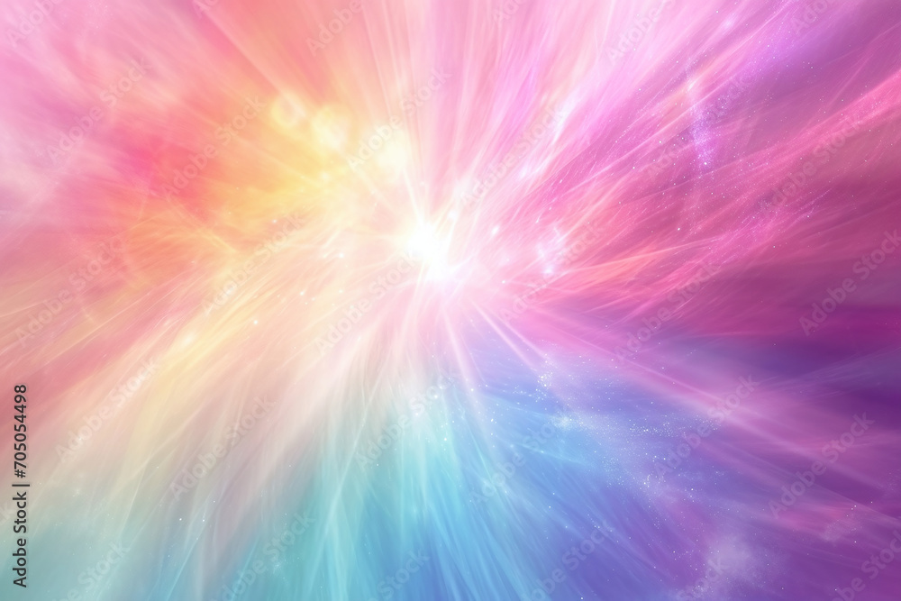 Radiant burst of pastel light rays, a spectrum of pink and blue shades converging to create a dreamy celestial luminescence Radiant burst of pastel light rays, a spectrum of pink and blue shades converging to create a dreamy celestial luminescence