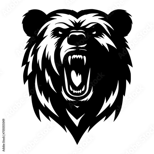 Vector logo of an angry bear Professional esport logo of a roaring grizzly. can be used as emblems, tattoo, sign, logo.