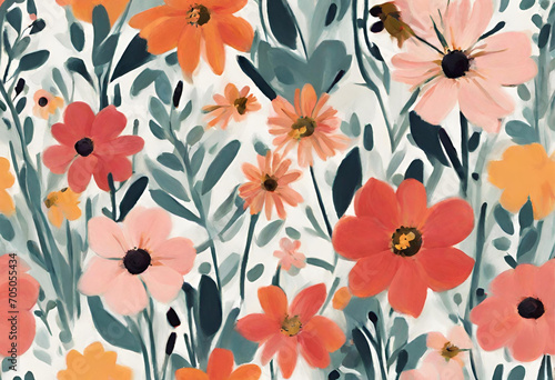 seamless floral pattern, background with flowers, v1 © Produzir