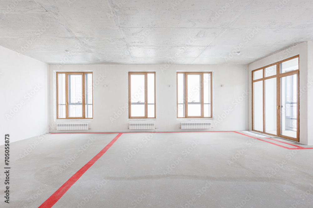 interior of the apartment without decoration in gray colors. rough finish interior of the apartment without decoration in gray colors. rough finish