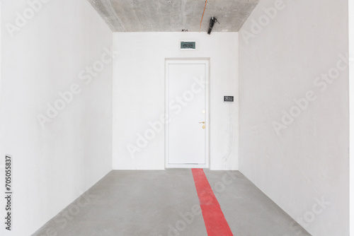 interior of the apartment without decoration in gray colors. rough finish