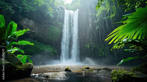 Beautiful waterfall in the jungle © cherezoff