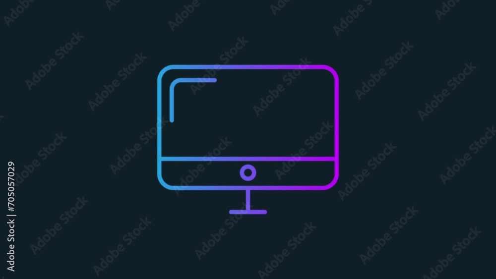 computer monitor animated glow outline icon. 4K motion animation. isolated on black background. computer monitor animated glow outline icon. 4K motion animation. isolated on black background.
