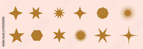 Star burst sticker vector set. Stars collection. Star icons. Vector design. 123.