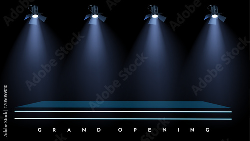 A Stage Illuminated for the Future. Lights, Camera, Mystery! A Spotlight Shines on the Next Big Thing! Get ready for the future with our sleek and modern Coming Soon design.