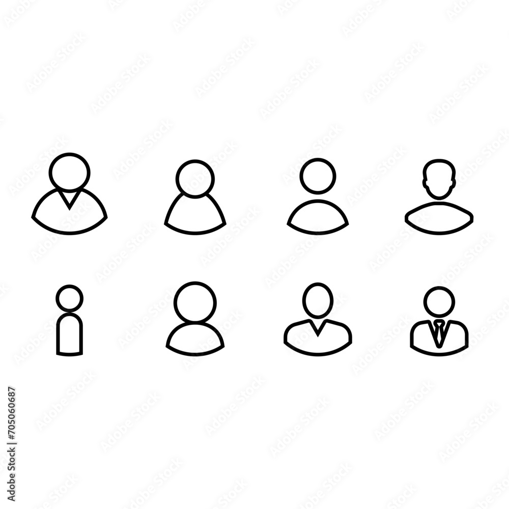 User icon vector set. People illustration sign collection. Man symbol. Avatar logo. User icon vector set. People illustration sign collection. Man symbol. Avatar logo.