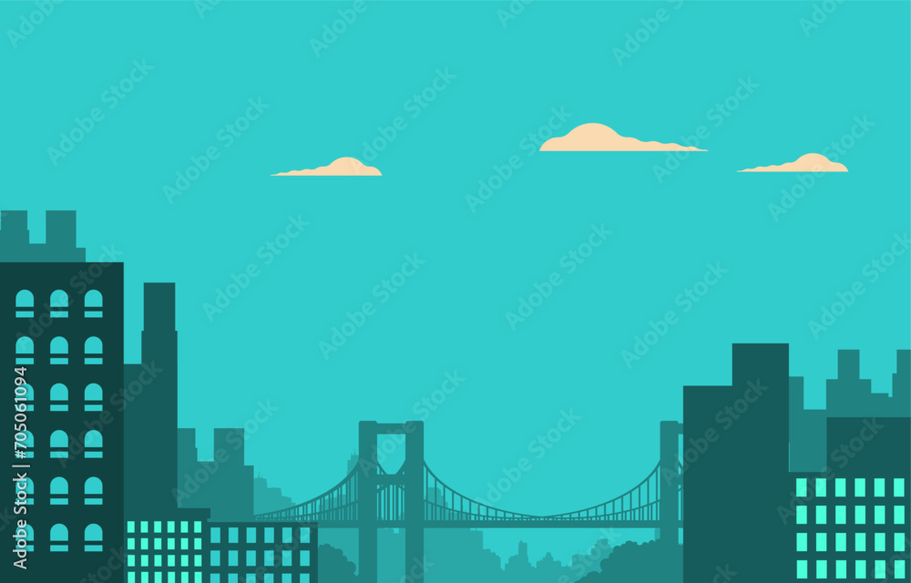Obraz premium Cityscape background with buildings. Vector colorful design