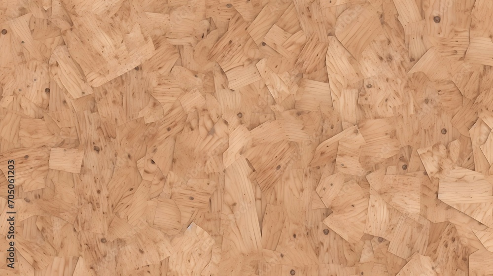 Seamless compressed wood particle board background texture. Tileable