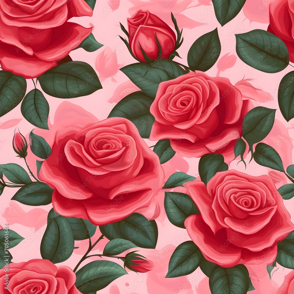 Roses background for Valentine Day and Wedding with seamless pattern Roses background for Valentine Day and Wedding with seamless pattern
