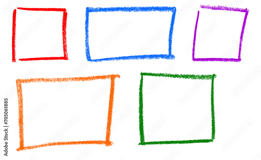 Square Rectangle Frame Chalk Crayon Drawing Square Rectangle Frame Chalk Crayon Drawing
