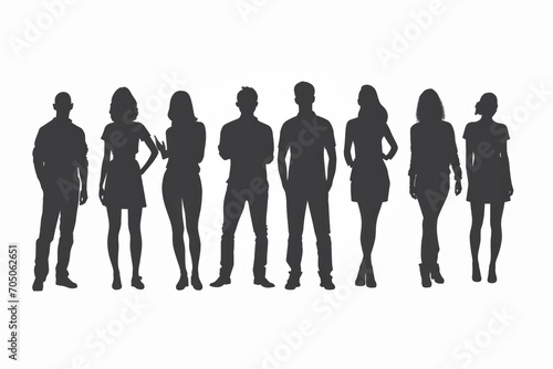 A group of people standing next to each other. Suitable for team building, community, or diversity concepts
