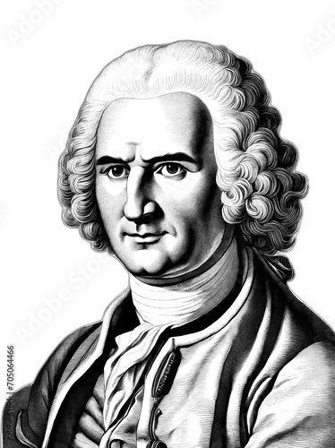 Portrait of Jean-Jacques Rousseau, generative AI	 photo