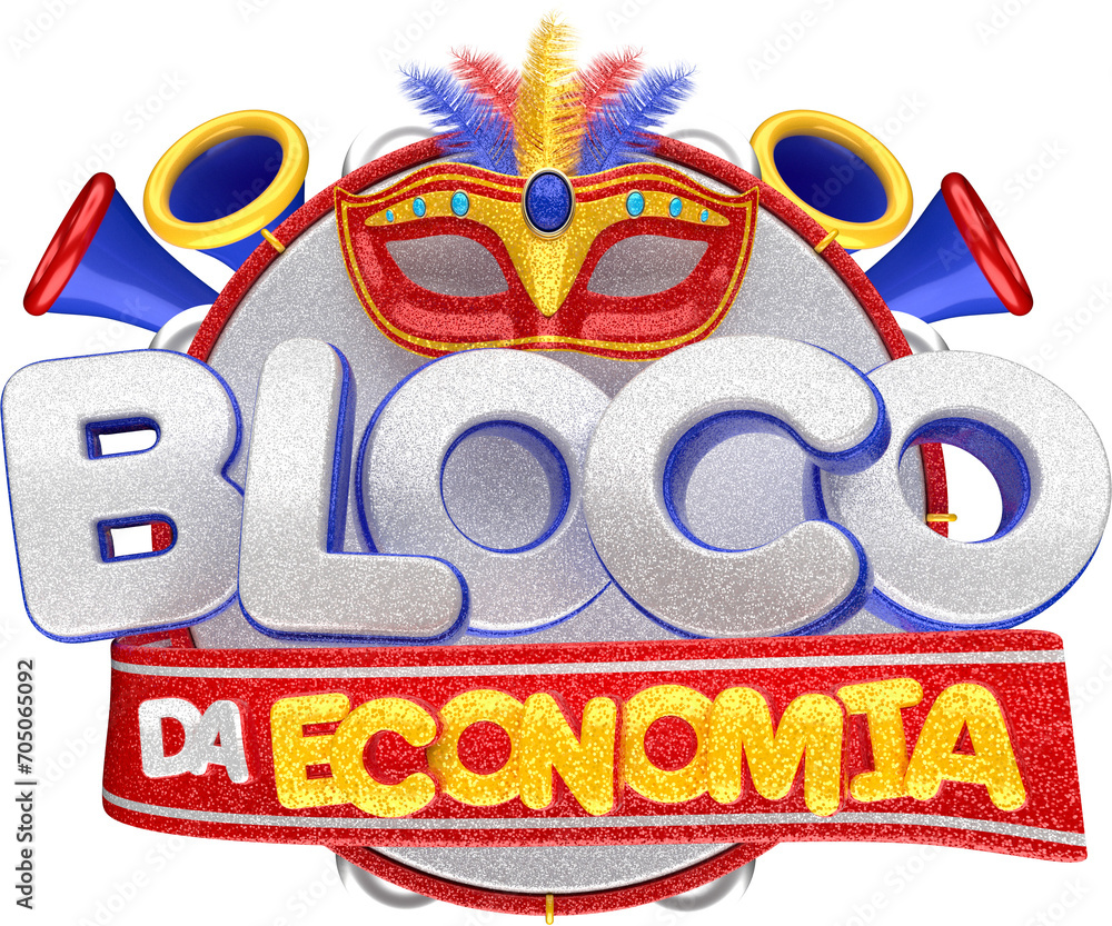 Selo 3d bloco da economia isolado Selo 3d bloco da economia isolado