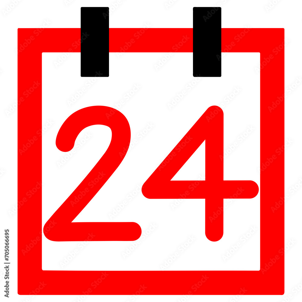 Fototapeta premium Calendar number 24