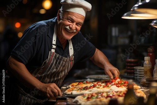 Calzone in a seaside pizzeria in Venice, with the sound of the waves breaking., generative IA