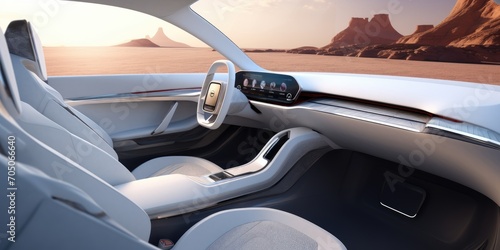 Interior of a car in the future photo