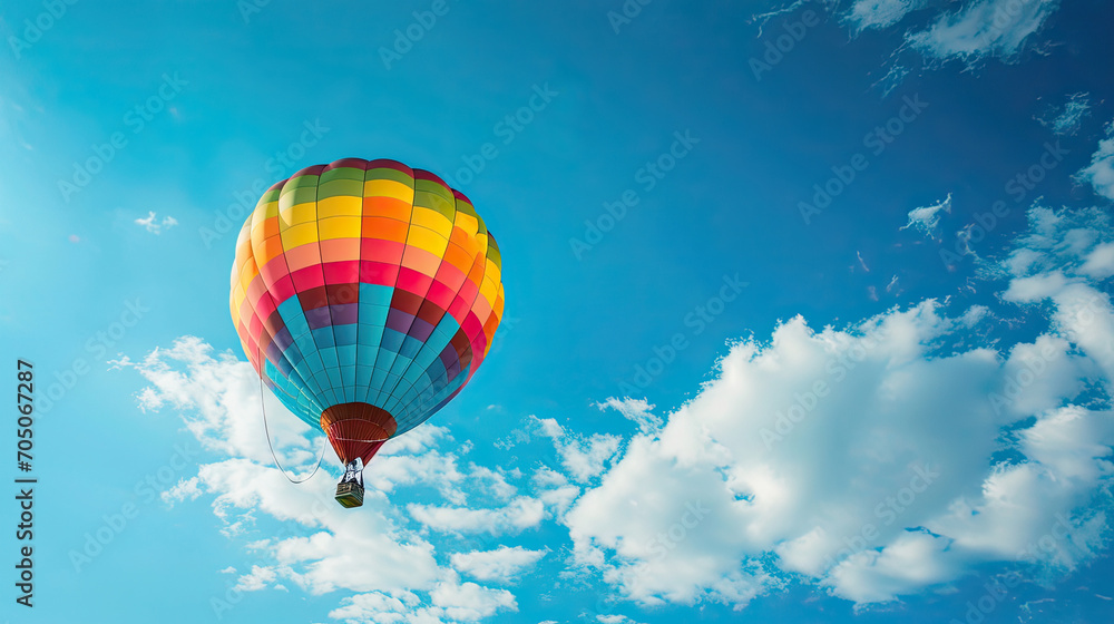 Fototapeta premium colorful flying balloon in blue sky 