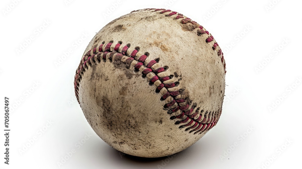 Dirty old Baseball Isolated on white Dirty old Baseball Isolated on white