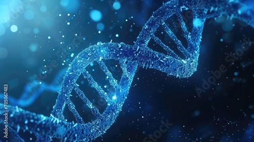 Digital blue DNA wallpaper. Innovation, medicine and technology concept  © buraratn