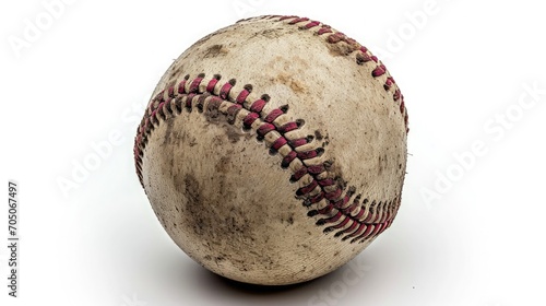 Dirty old Baseball Isolated on white 