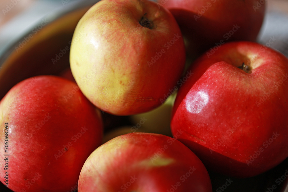 Red apples on the table in the kitchen. Red apples on the table in the kitchen.
