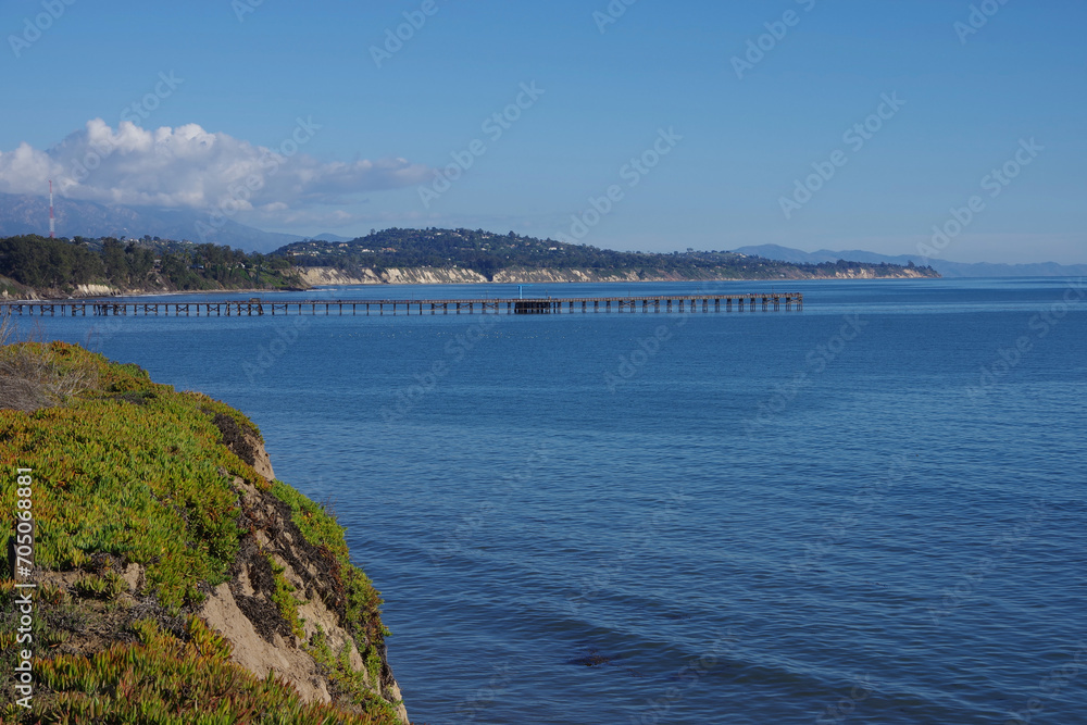 California coastline with the Goleta pier