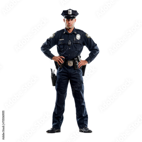 Police Officer ,men isolated on transparent png.
