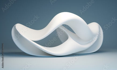 White Sculpture of a Curved Form Generative AI